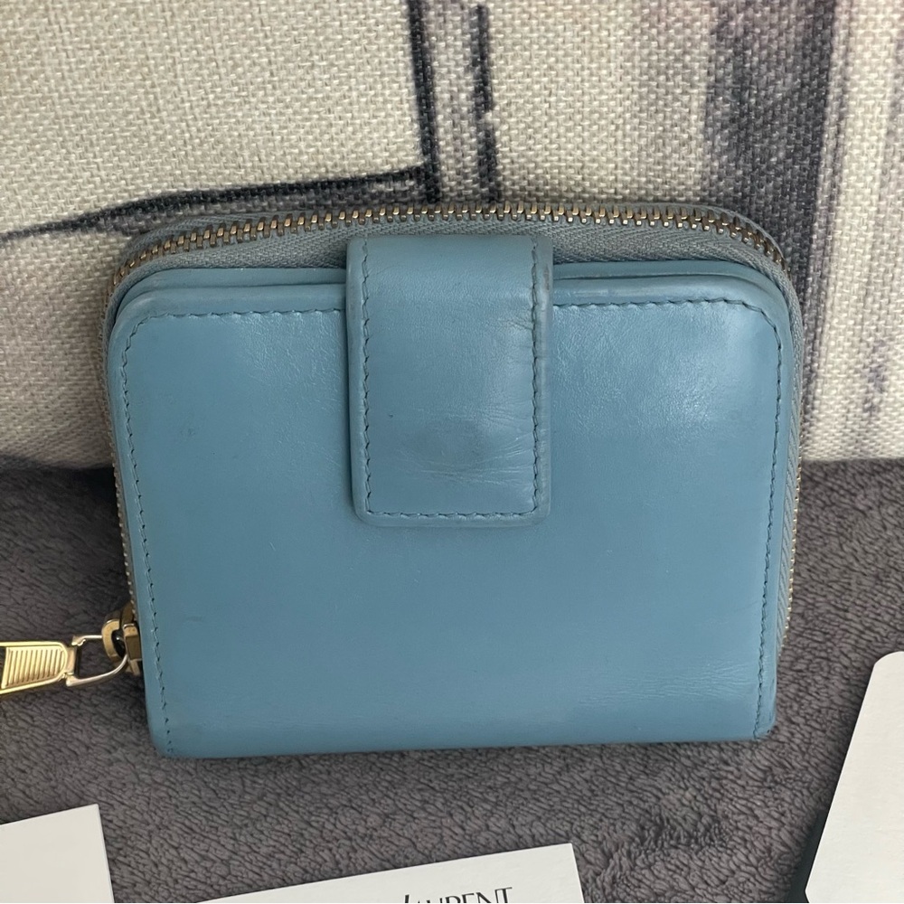 YSL COMPACT BLUE WALLET - Picture 4 of 13